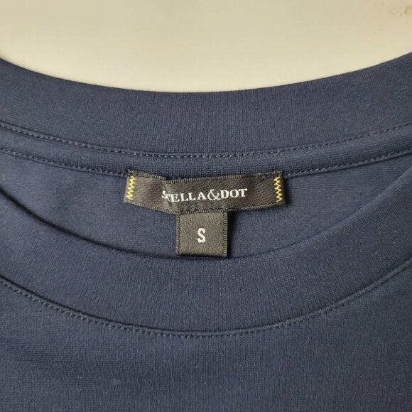 STELLA & Dot Long Sleeve Top Ruffle Side Slit Blue S - Picture 5 of 10